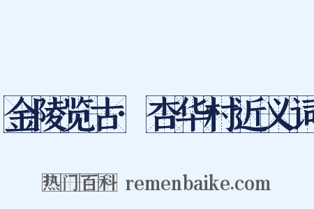 金陵览古·杏华村近义词是什么意思的图片